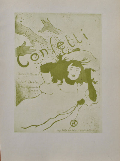 Henri DE TOULOUSE-LAUTREC : Confetti, Gravure originale (vue générale) - Crédit photo : Galerie Art.Paris