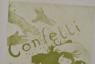 Henri DE TOULOUSE-LAUTREC : Confetti, Gravure originale (photo de détail 4) - Crédit photo : Galerie Art.Paris