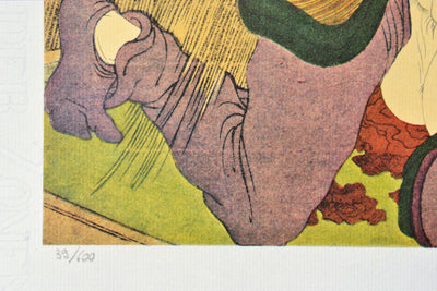 Suzuki HARUNOBU : Le marchan, Lithographie originale (photo de détail 3) - Crédit photo : Galerie Art.Paris