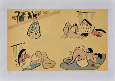 Suzuki HARUNOBU : Amours multiple, Lithographie originale (vue générale) - Crédit photo : Galerie Art.Paris