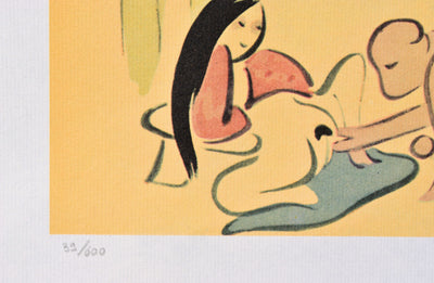 Suzuki HARUNOBU : Amours multiple, Lithographie originale (photo de détail 3) - Crédit photo : Galerie Art.Paris