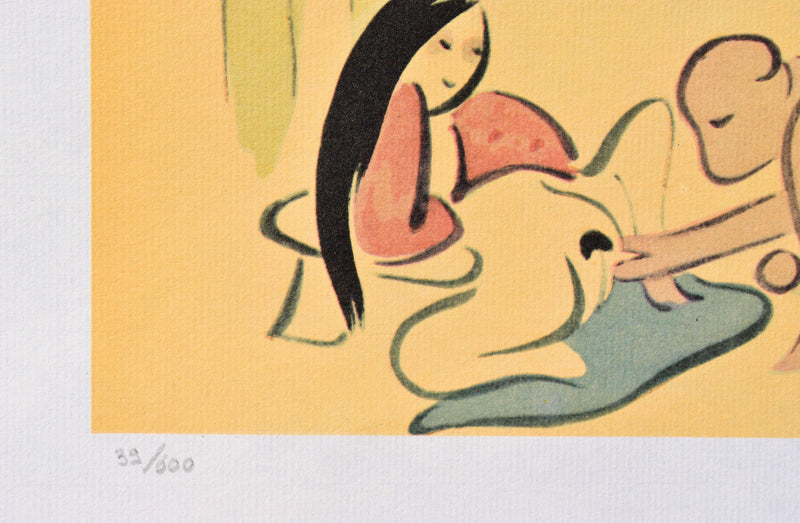 Suzuki HARUNOBU : Amours multiple, Lithographie originale (photo de détail 3) - Crédit photo : Galerie Art.Paris