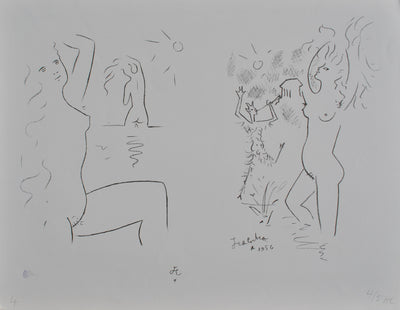 Jean COCTEAU : Fête à la plage, Lithographie originale (vue générale) - Crédit photo : Galerie Art.Paris