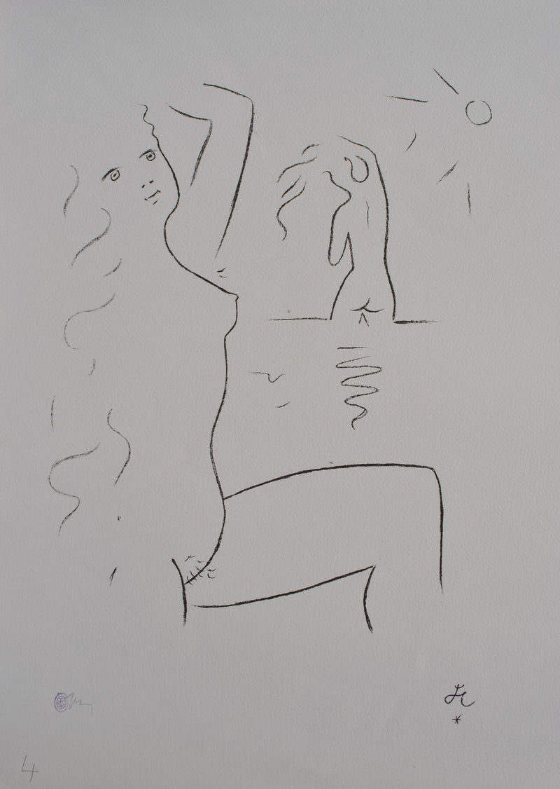 Jean COCTEAU : Fête à la plage, Lithographie originale (photo de détail 4) - Crédit photo : Galerie Art.Paris