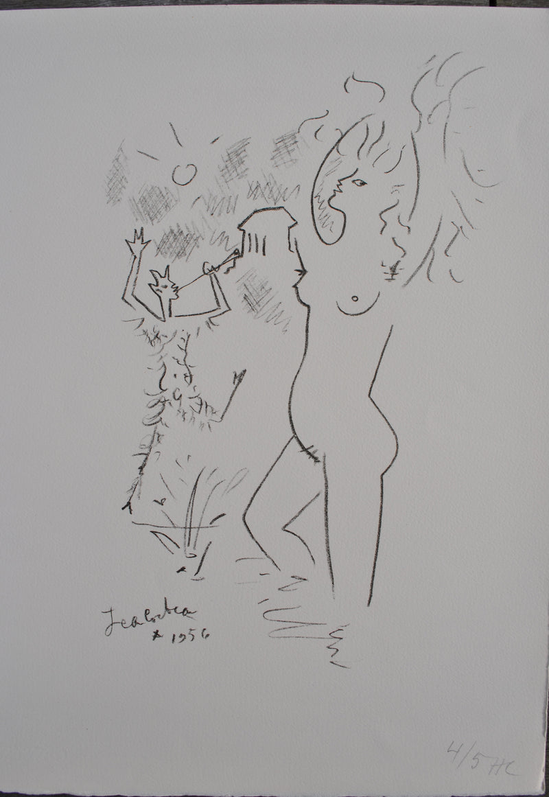 Jean COCTEAU : Fête à la plage, Lithographie originale (photo de détail 5) - Crédit photo : Galerie Art.Paris