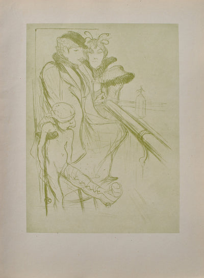 Henri DE TOULOUSE-LAUTREC : Deux femmes au bar, Gravure originale (vue générale) - Crédit photo : Galerie Art.Paris