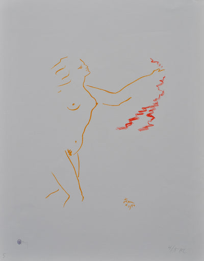 Jean COCTEAU : Déesse nue, Lithographie originale (vue générale) - Crédit photo : Galerie Art.Paris