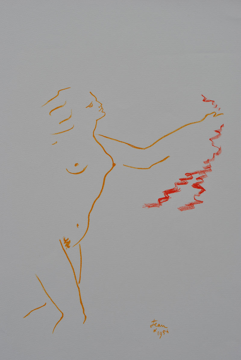 Jean COCTEAU : Déesse nue, Lithographie originale (photo de détail 3) - Crédit photo : Galerie Art.Paris