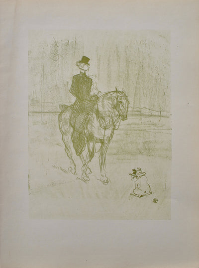 Henri DE TOULOUSE-LAUTREC : La cavalière et le chien, Gravure originale (vue générale) - Crédit photo : Galerie Art.Paris