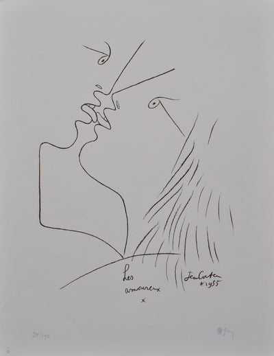 Jean COCTEAU : Les amoureux, Lithographie originale (vue générale) - Crédit photo : Galerie Art.Paris