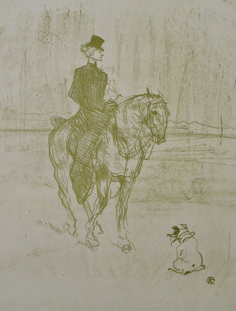 Henri DE TOULOUSE-LAUTREC : La cavalière et le chien, Gravure originale (photo de détail 2) - Crédit photo : Galerie Art.Paris