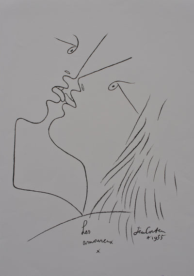 Jean COCTEAU : Les amoureux, Lithographie originale (photo de détail 2) - Crédit photo : Galerie Art.Paris