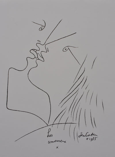 Jean COCTEAU : Les amoureux, Lithographie originale (photo de détail 2) - Crédit photo : Galerie Art.Paris