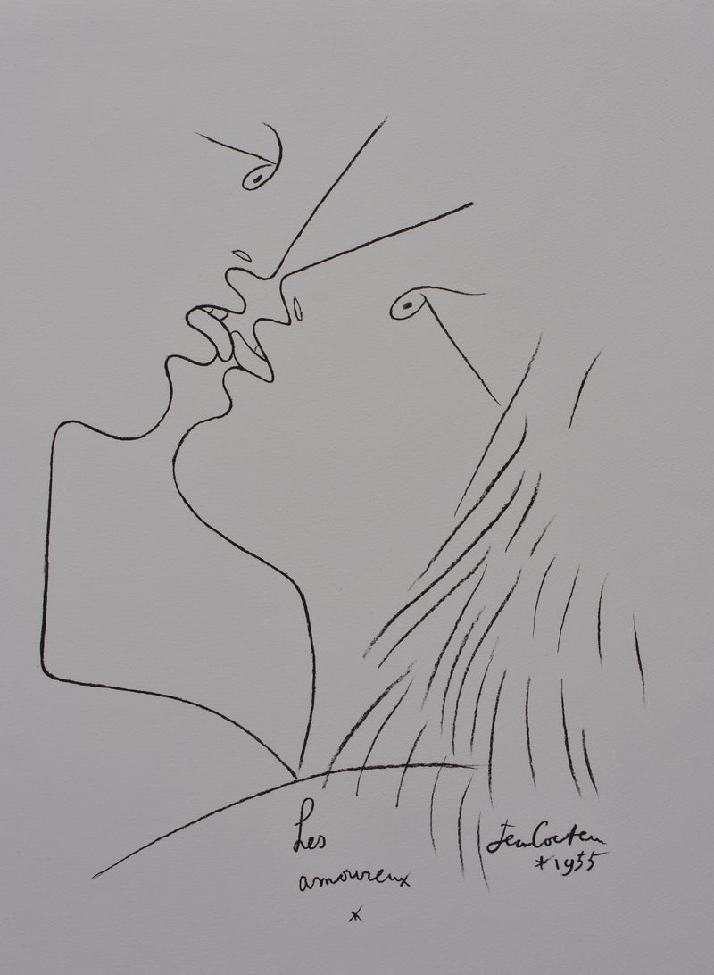 Jean COCTEAU : Les amoureux, Lithographie originale (photo de détail 2) - Crédit photo : Galerie Art.Paris