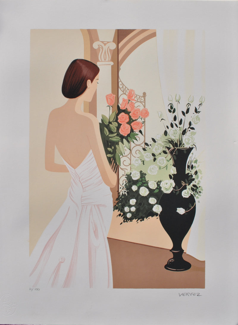 andré SAV : La mariée au bouquet, Lithographie originale (vue générale) - Crédit photo : Galerie Art.Paris