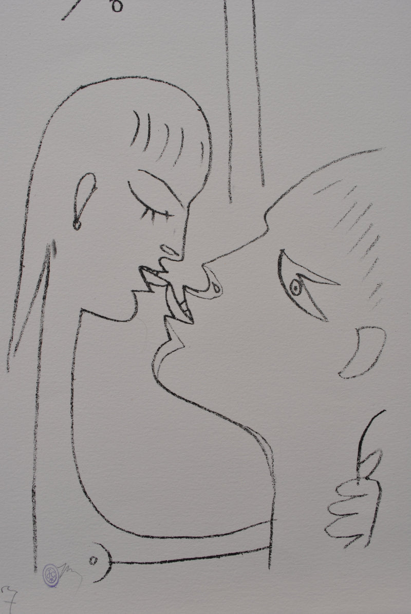 Jean COCTEAU : Le couple, Lithographie originale (photo de détail 4) - Crédit photo : Galerie Art.Paris