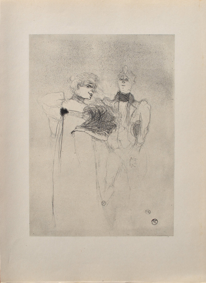 Henri DE TOULOUSE-LAUTREC : Elégante et son prétendant, Gravure originale (vue générale) - Crédit photo : Galerie Art.Paris