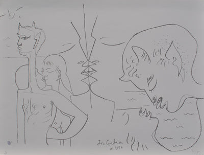 Jean COCTEAU : La fiancée du diable, Lithographie originale (vue générale) - Crédit photo : Galerie Art.Paris