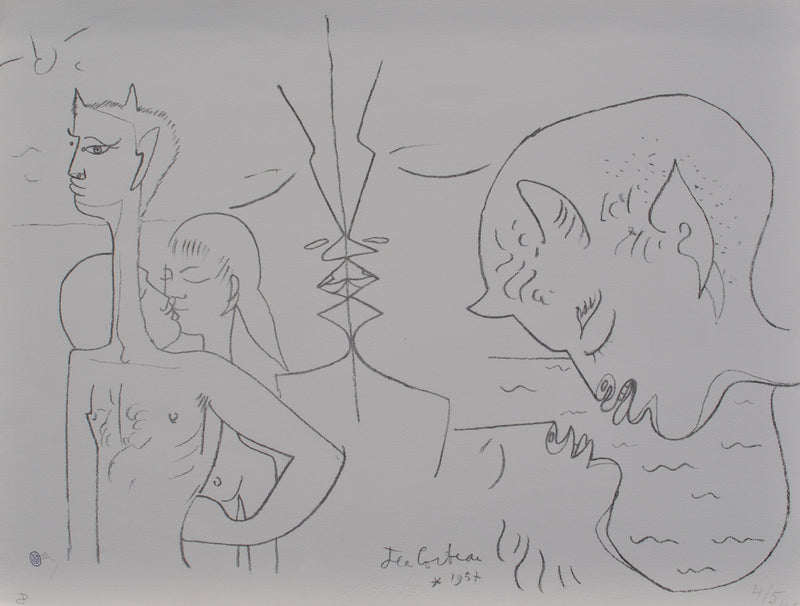 Jean COCTEAU : La fiancée du diable, Lithographie originale (vue générale) - Crédit photo : Galerie Art.Paris