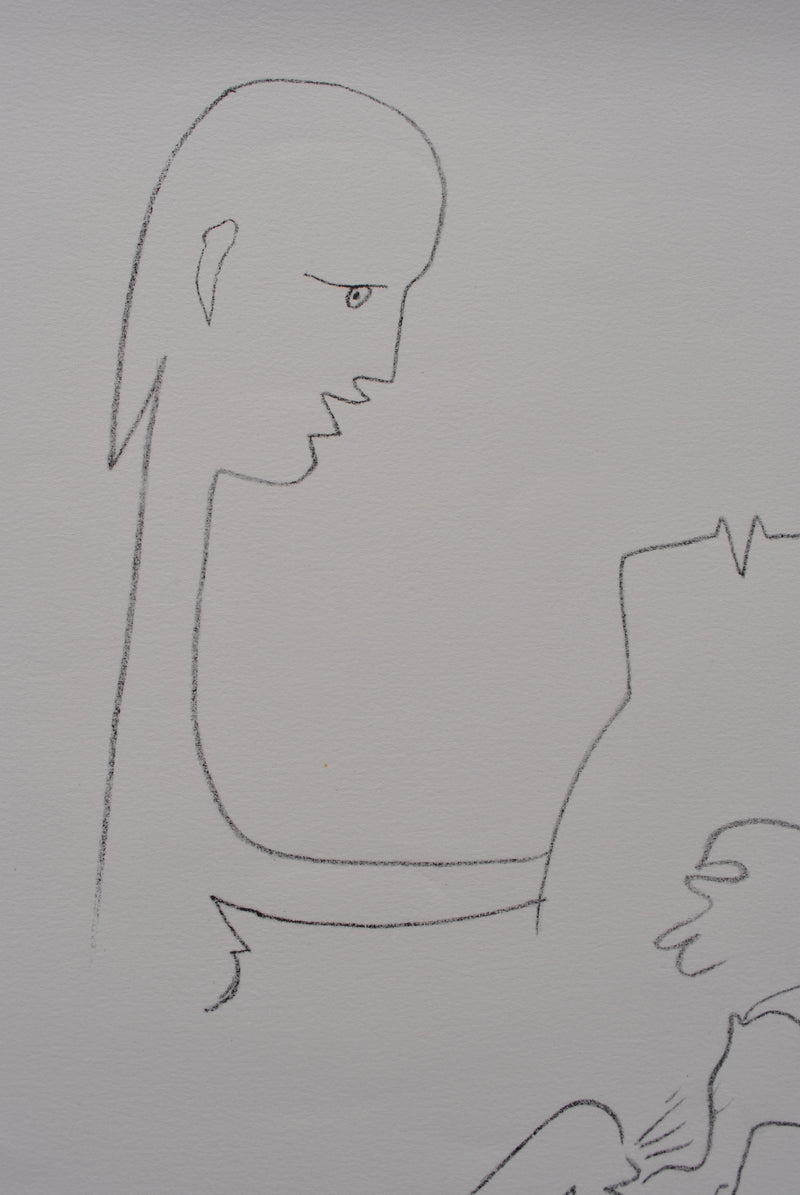 Jean COCTEAU : Le couple passionné, Lithographie originale (photo de détail 5) - Crédit photo : Galerie Art.Paris