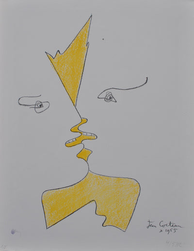 Jean COCTEAU : Le baiser, Lithographie originale (vue générale) - Crédit photo : Galerie Art.Paris