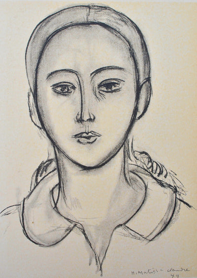 Henri MATISSE : Portrait d'écolière, Lithographie originale (photo de détail 2) - Crédit photo : Galerie Art.Paris