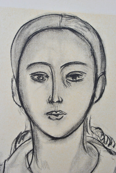 Henri MATISSE : Portrait d'écolière, Lithographie originale (photo de détail 5) - Crédit photo : Galerie Art.Paris