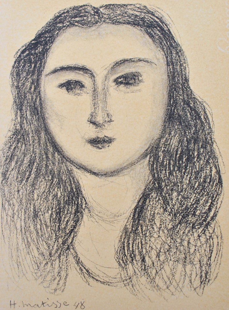 Henri MATISSE : Jolie femme aux cheveux longs, Lithographie originale (photo de détail 3) - Crédit photo : Galerie Art.Paris