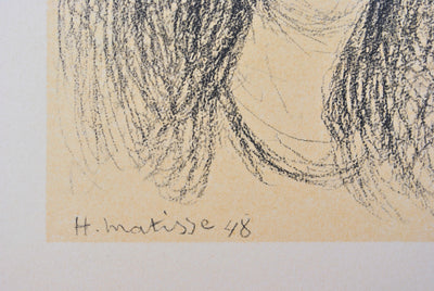 Henri MATISSE : Jolie femme aux cheveux longs, Lithographie originale (photo de détail 2) - Crédit photo : Galerie Art.Paris