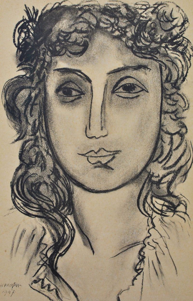 Henri MATISSE : Femme aux cheveux bouclés, Lithographie originale (photo de détail 2) - Crédit photo : Galerie Art.Paris