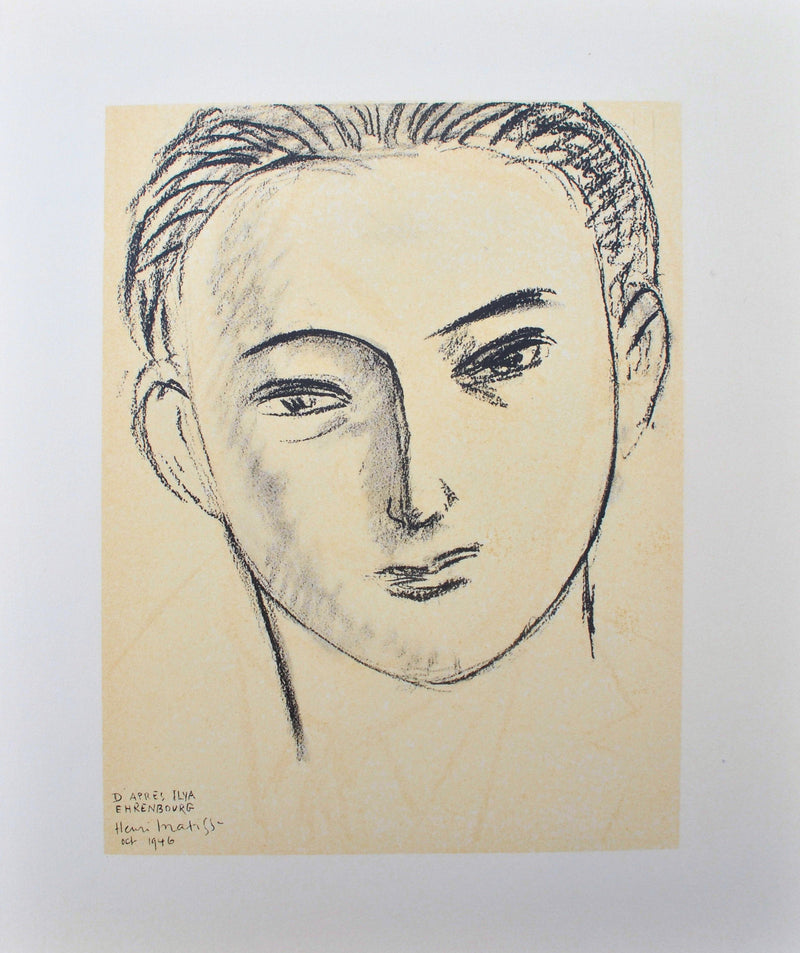 Henri MATISSE : Jeune homme fringant, Lithographie originale (vue générale) - Crédit photo : Galerie Art.Paris