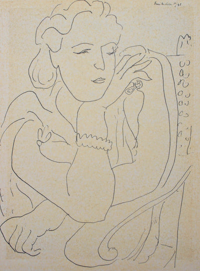 Henri MATISSE : Belle bourgeoise élégante, Lithographie originale (photo de détail 2) - Crédit photo : Galerie Art.Paris