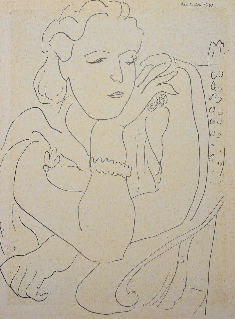 Henri MATISSE : Belle bourgeoise élégante, Lithographie originale (photo de détail 2) - Crédit photo : Galerie Art.Paris