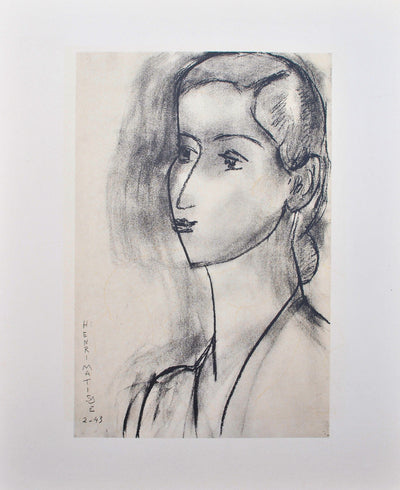 Henri MATISSE : Jeune femme faisant la moue, Lithographie originale (vue générale) - Crédit photo : Galerie Art.Paris