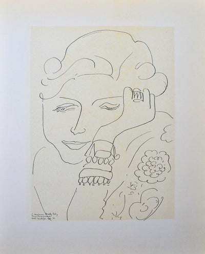 Henri MATISSE : La bourgeoise pensive, Lithographie originale (vue générale) - Crédit photo : Galerie Art.Paris