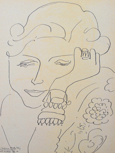 Henri MATISSE : La bourgeoise pensive, Lithographie originale (photo de détail 4) - Crédit photo : Galerie Art.Paris