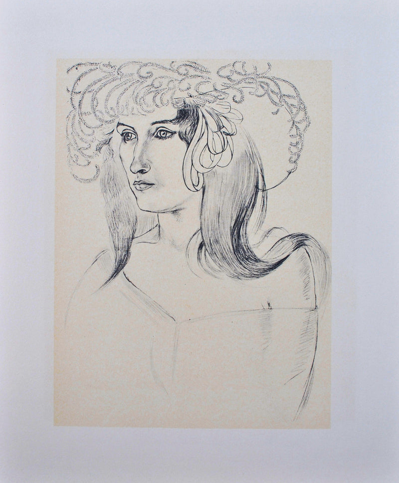 Henri MATISSE : Femme au grand chapeau, Lithographie originale (vue générale) - Crédit photo : Galerie Art.Paris