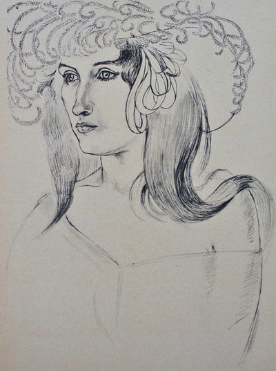 Henri MATISSE : Femme au grand chapeau, Lithographie originale (photo de détail 2) - Crédit photo : Galerie Art.Paris