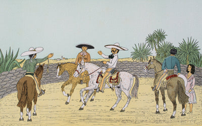 Vincent HADDELSEY : Les cavaliers mexicains, Lithographie originale (photo de détail 4) - Crédit photo : Galerie Art.Paris