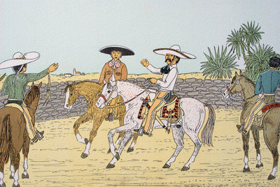 Vincent HADDELSEY : Les cavaliers mexicains, Lithographie originale (photo de détail 7) - Crédit photo : Galerie Art.Paris