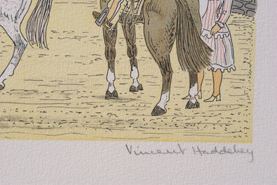 Vincent HADDELSEY : Les cavaliers mexicains, Lithographie originale signée