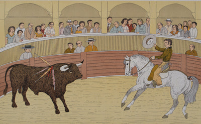 Vincent HADDELSEY : La Corrida, Lithographie originale (photo de détail 2) - Crédit photo : Galerie Art.Paris