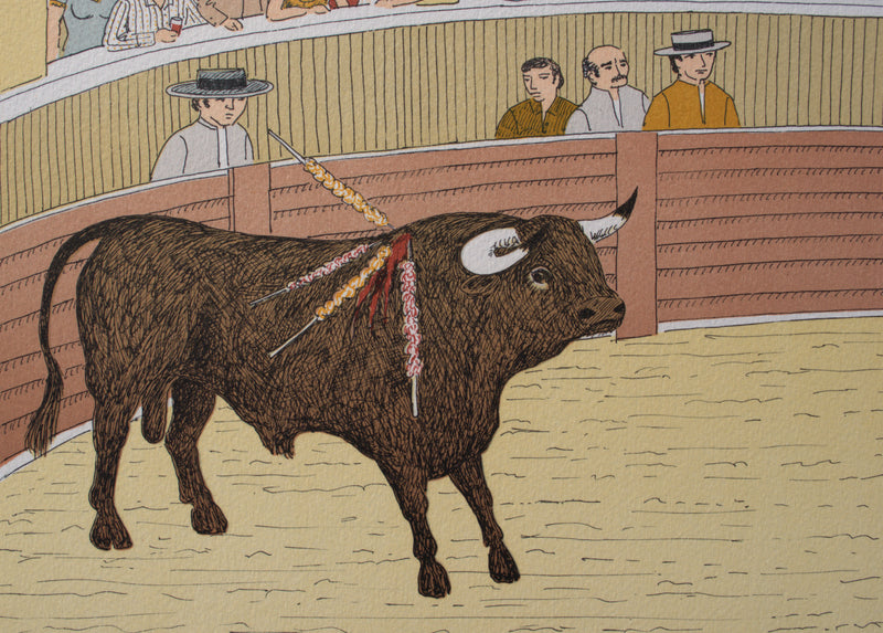 Vincent HADDELSEY : La Corrida, Lithographie originale (photo de détail 5) - Crédit photo : Galerie Art.Paris