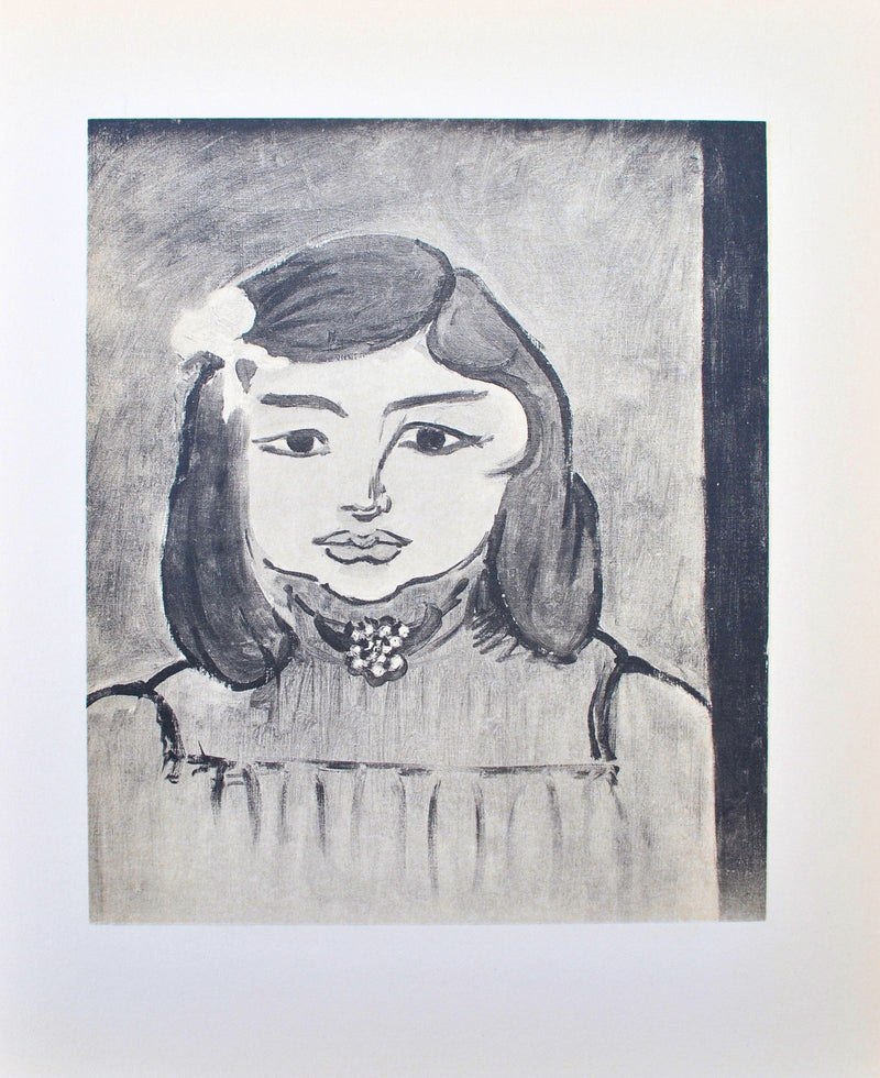 Henri MATISSE : Petite fille au ruban, Lithographie originale (vue générale) - Crédit photo : Galerie Art.Paris