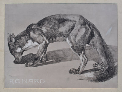 Mathurin MEHEUT : Le Renard et sa proie, Lithographie originale (photo de détail 2) - Crédit photo : Galerie Art.Paris