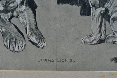 Mathurin MEHEUT : Le couple de Lions, Lithographie originale (photo de détail 4) - Crédit photo : Galerie Art.Paris