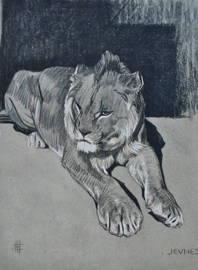 Mathurin MEHEUT : Le couple de Lions, Lithographie originale (photo de détail 6) - Crédit photo : Galerie Art.Paris