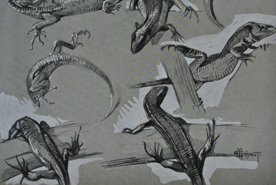 Mathurin MEHEUT : Le Lézard, Lithographie originale (photo de détail 6) - Crédit photo : Galerie Art.Paris