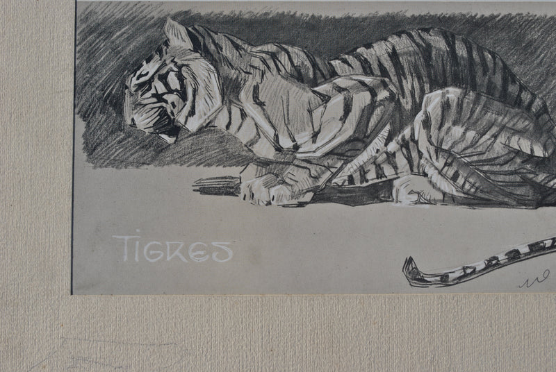 Mathurin MEHEUT : Le Tigre au repos, Lithographie originale (photo de détail 6) - Crédit photo : Galerie Art.Paris