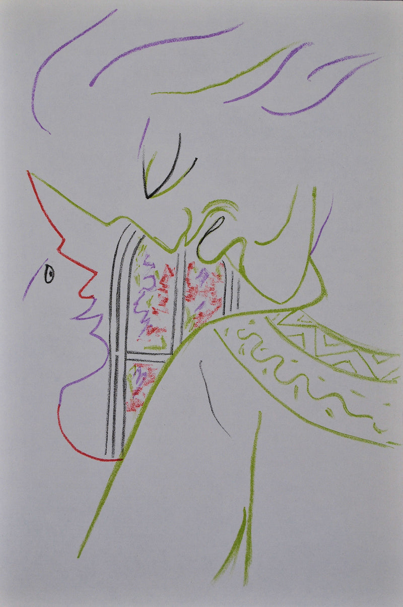 Jean COCTEAU : Colère du pèr, Lithographie originale (vue générale) - Crédit photo : Galerie Art.Paris